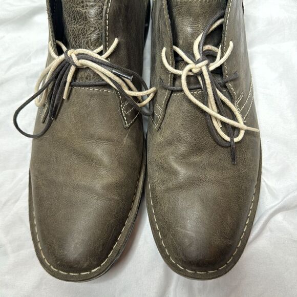 Steve Madden Grey Beckett Leather Lace Up Chukka Ankle Boots. Size 12. main image 5